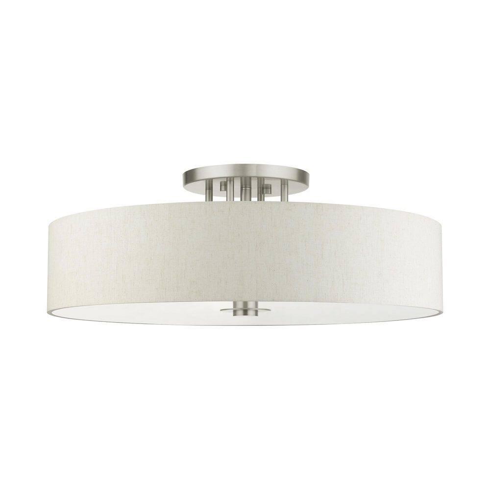 Livex Lighting Meridian 6 - Light Semi-Flush Mount in  Brushed Nickel