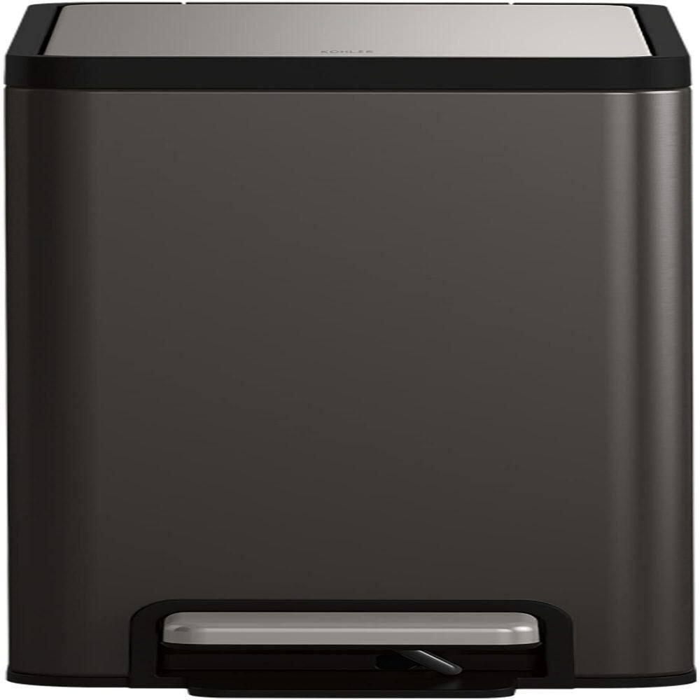 Reset 2.5-Gallon Bathroom Trash Can, Slim Stainless Steel Step Trash Can with Quiet-Close Lid