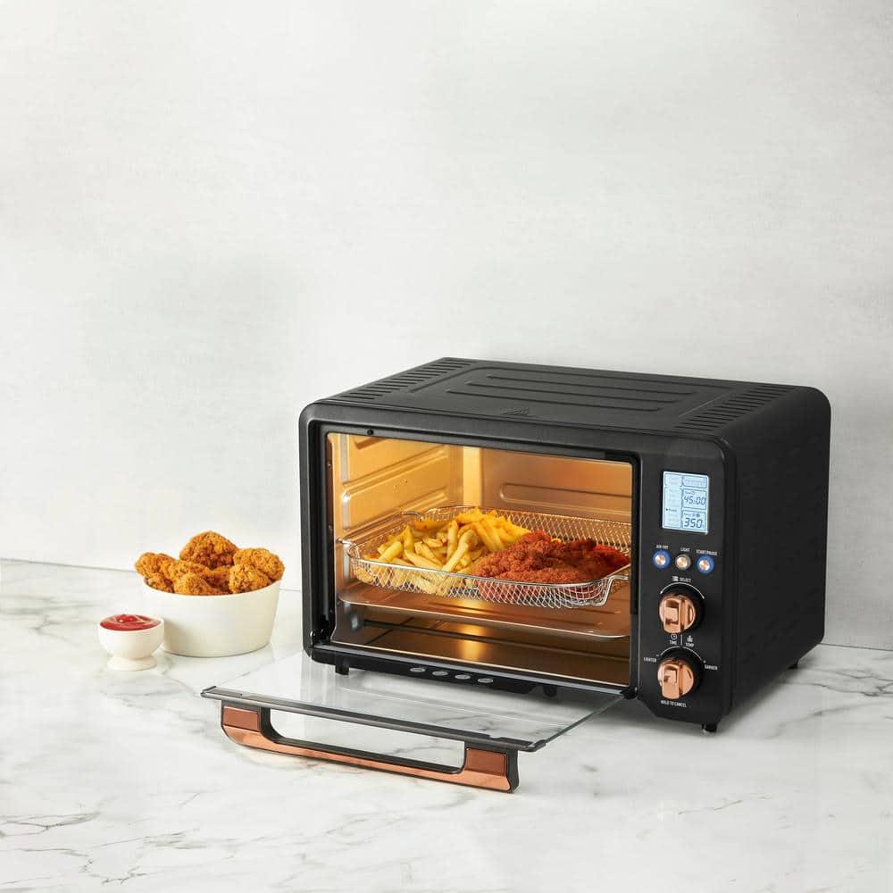 HADEN Haden Countertop 6 Slice Toaster Oven Air Fryer Combo for Kitchen, Black/Copper
