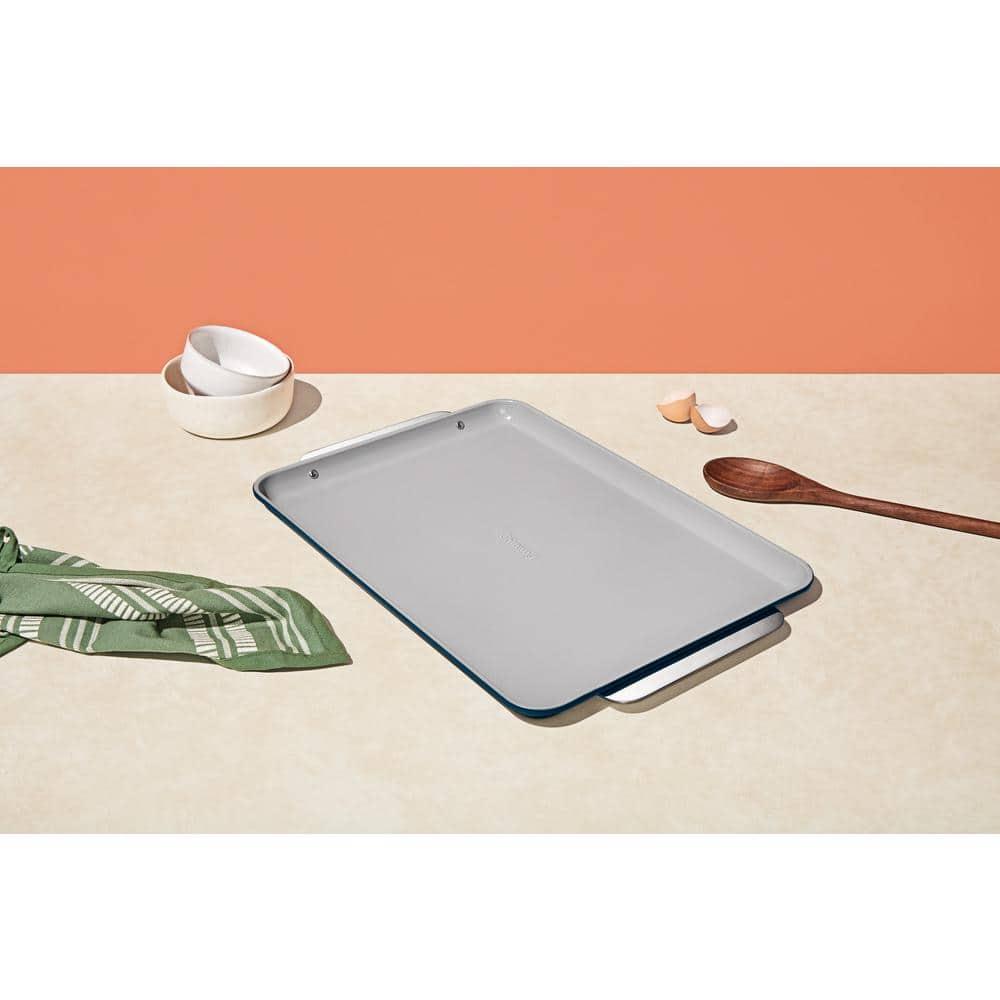 Caraway Non-Stick Ceramic Large Baking Sheet Navy: Aluminized Steel, Rectangle, Hand Wash, Cookie Sheet, 1 Year Warranty