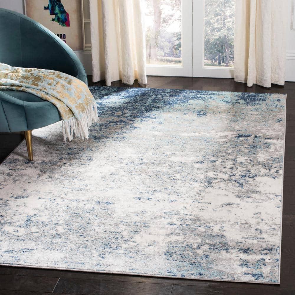 Brentwood BNT822 Power Loomed Area Rug - Light Grey/Blue - 8'x10' - Safavieh.
