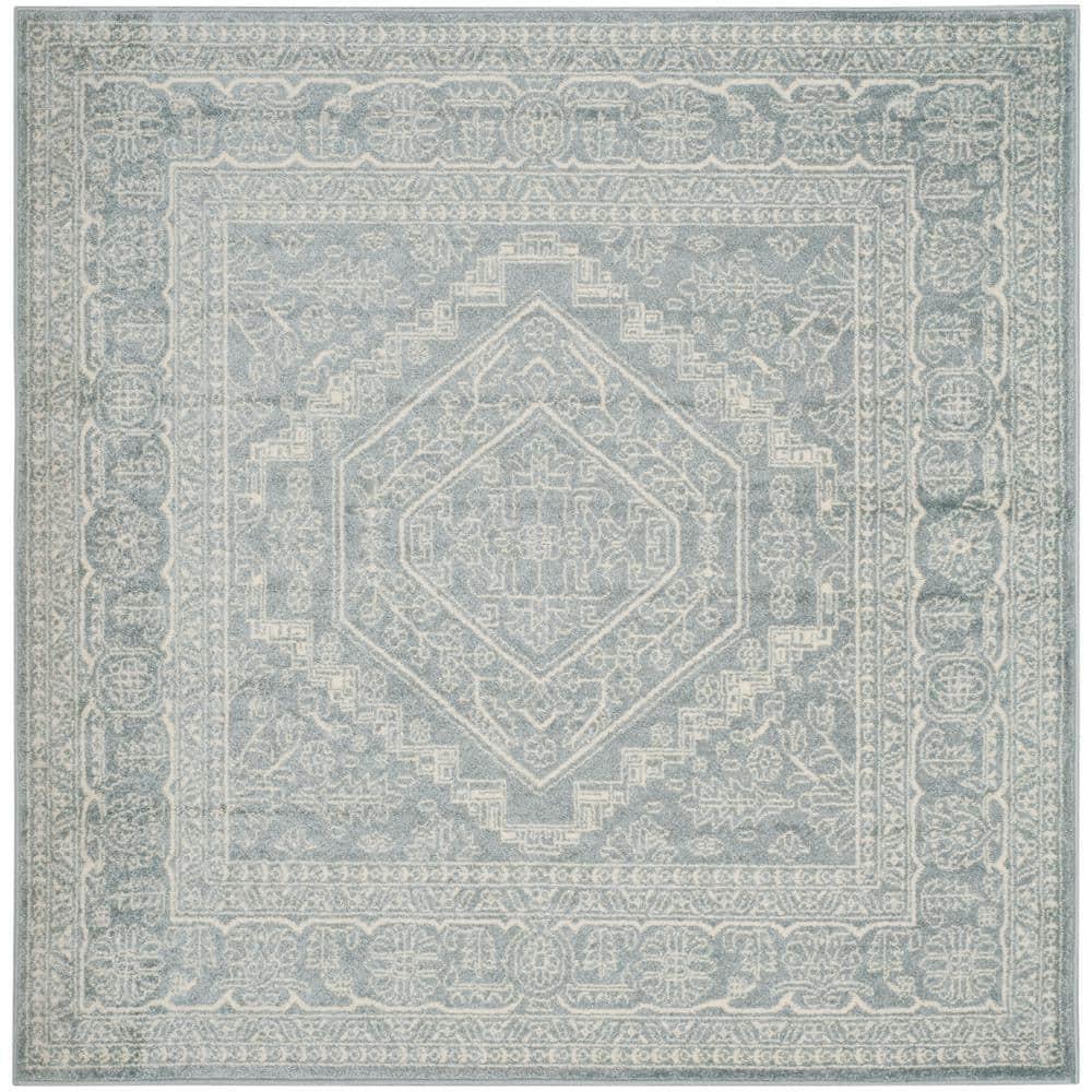 Adirondack ADR108 Power Loomed Area Rug - Slate/Ivory - 6'x6' - Safavieh.