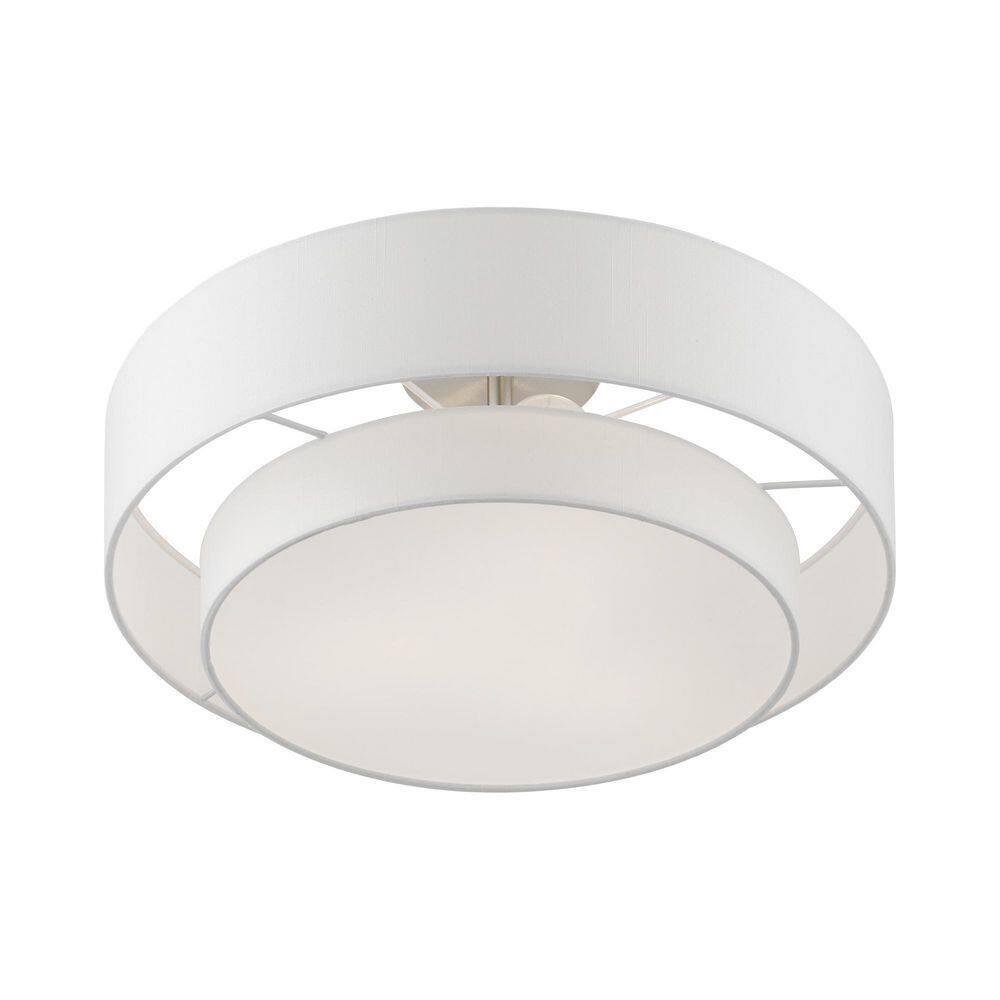 Livex Lighting Meridian 3 - Light Semi-Flush Mount in  Brushed Nickel