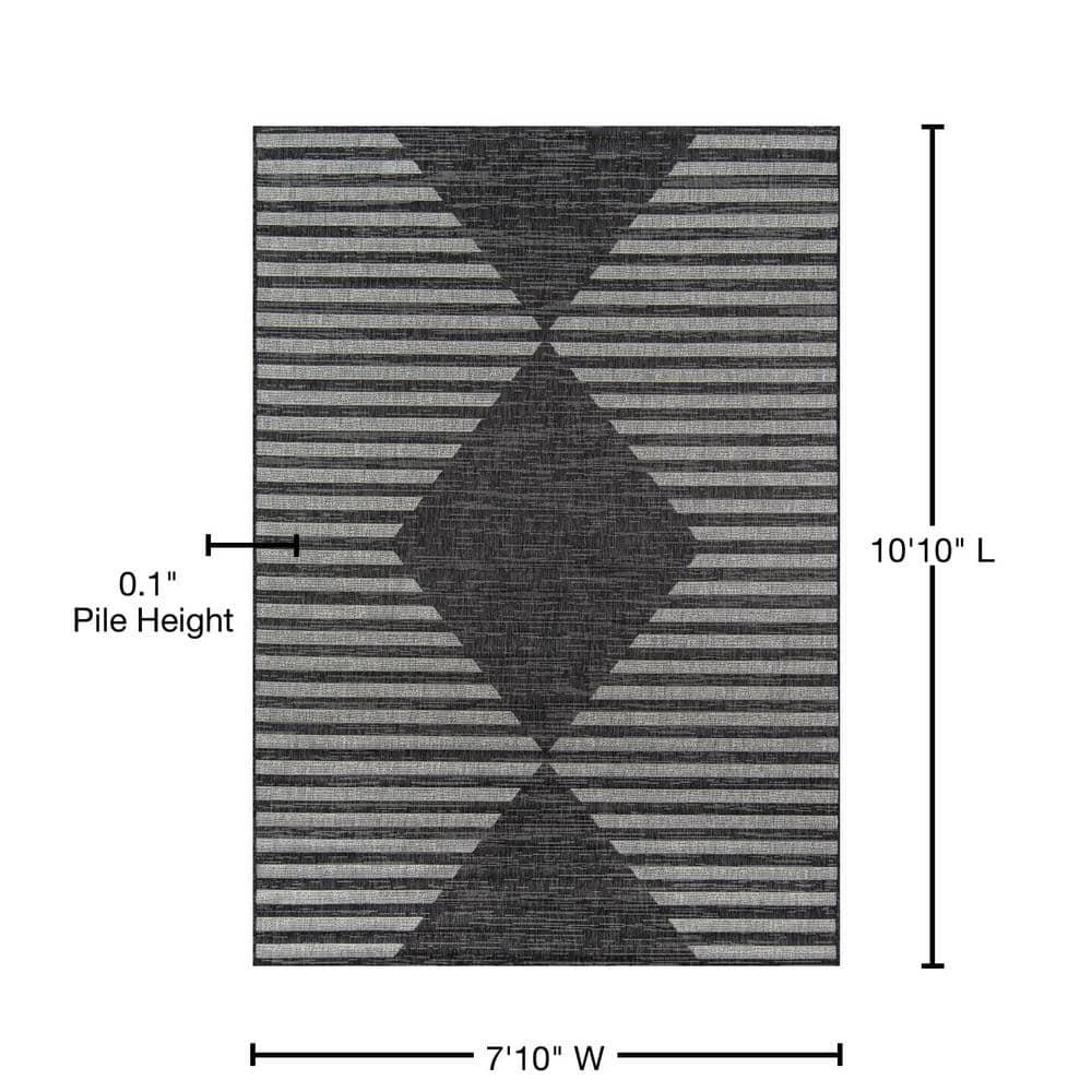 Momeni Villa Monaco Charcoal/White Indoor/Outdoor Rug