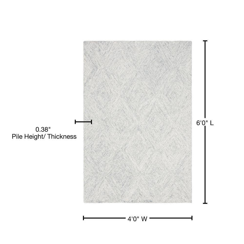 Abstract ABT767 Hand Tufted Area Rug - Silver - 4' X 6' - Safavieh.