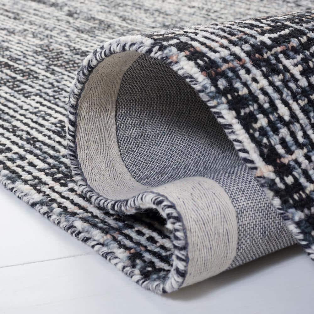 Abstract ABT468 Handmade Indoor Area Rug - Black/Grey - 6' Round - Safavieh