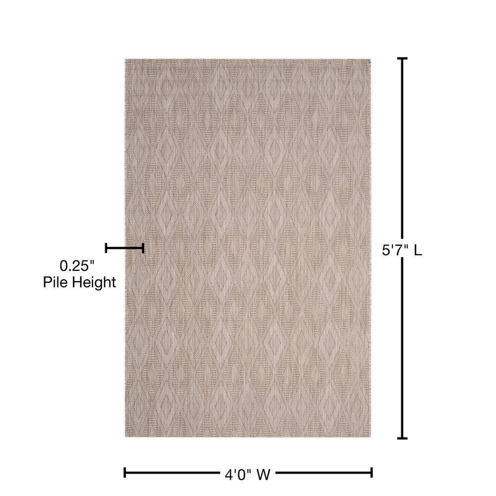 Courtyard CY8522 Power Loomed Indoor and Outdoor Area Rug - Beige/Beige - 4'x5'7" - Safavieh