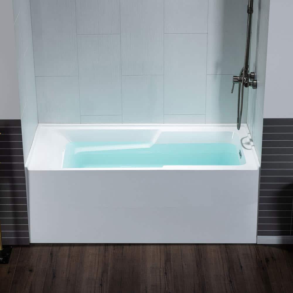 Flint 60'' x 30'' Alcove / Tile In Soaking Acrylic Bathtub