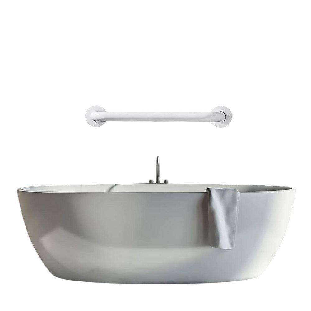 18 Inch Handicap Grab Bars, 2 Pack Stainless Steel Grab Bar for Bathtubs and Showers, Wall Mount Safety Shower Grab Bars for Seniors Injury Elderly, White