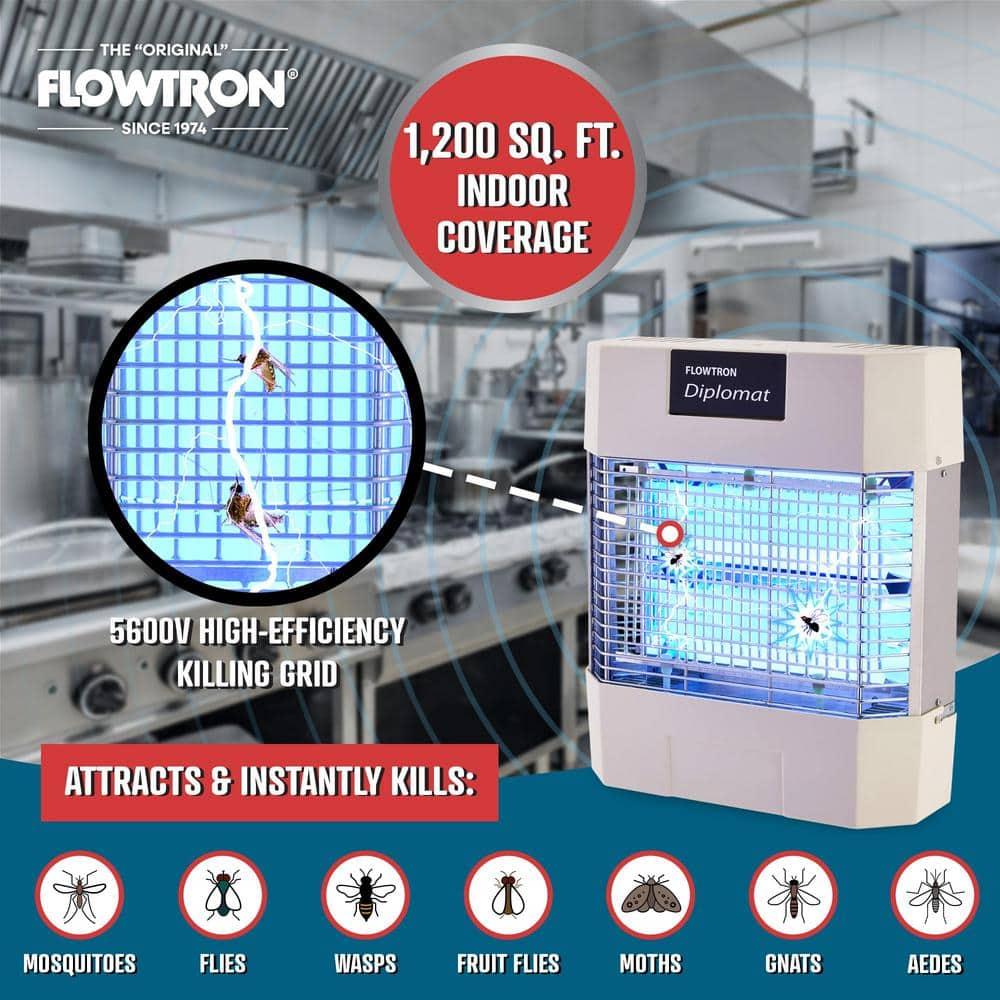 Flowtron Diplomat Indoor Bug Zapper, 1200 Sq Ft Electric Fly & Insect Killer W/80W UV Light & More