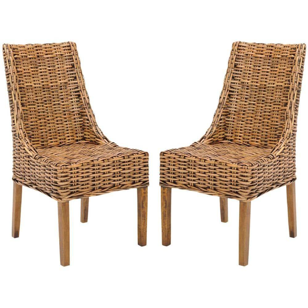 Suncoast 18''H Rattan Arm Chair (Set Of 2) - Brown/Teak Brown - Safavieh