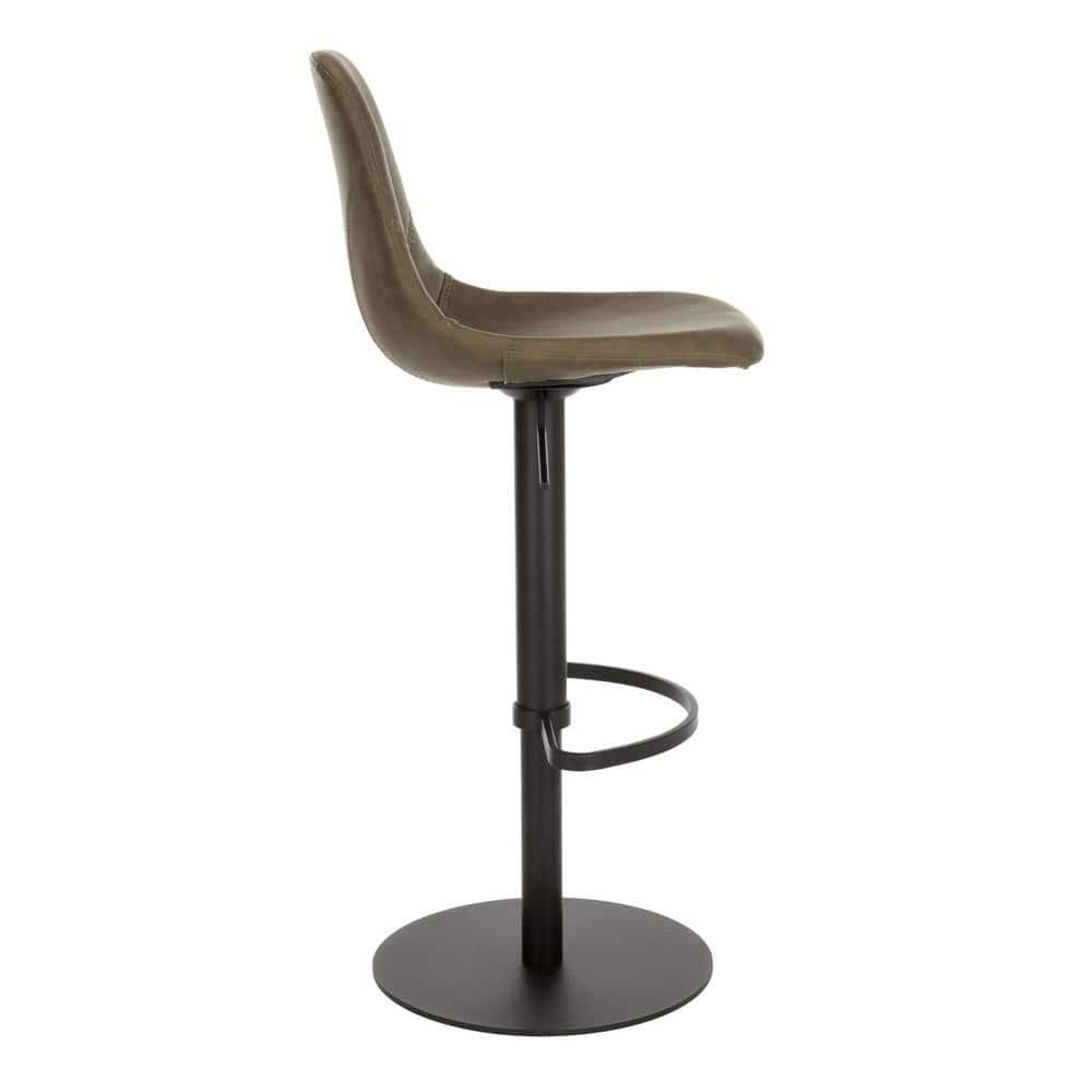 Sky Adjustable Swivel Barstool - BST3003 - Olive/Black - Safavieh