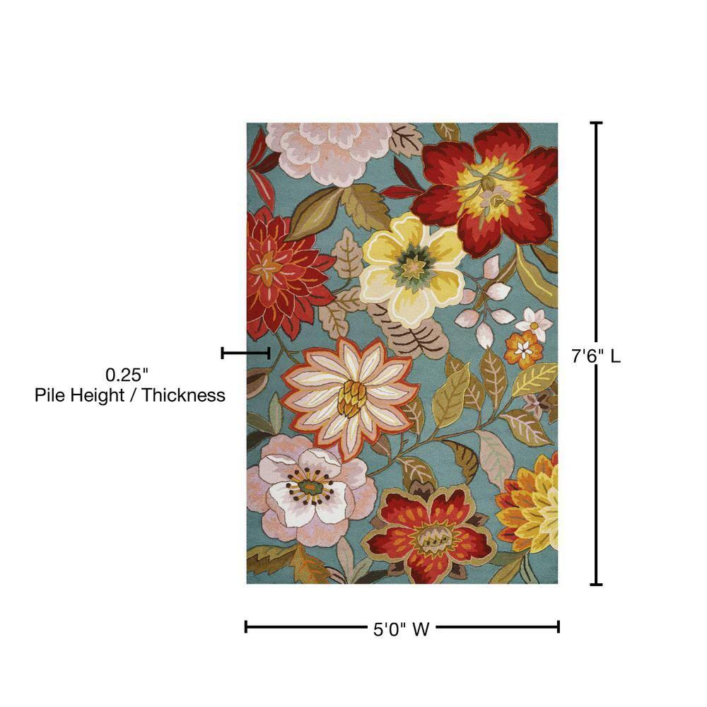 Nourison Fantasy FA18 Aqua Area Rug 5' x 7'6"