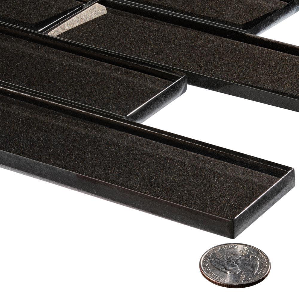 Andova Daazen 2" x 6" Glass Mosaic Kitchen Backsplash, Bathroom, Shower, Wall and Floor Tile