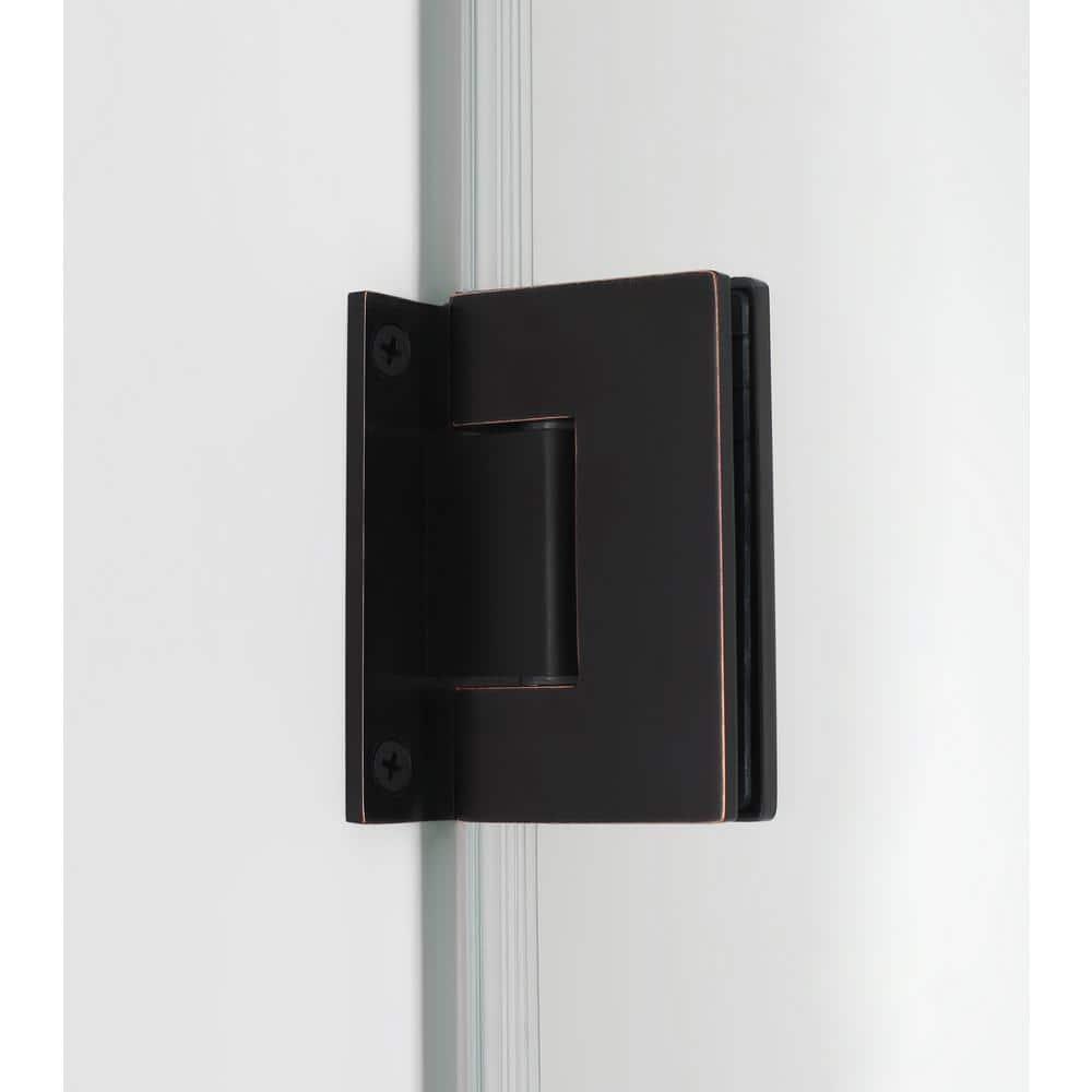 Belmore GS 37.25" - 38.25" W x 72" H Hinged Frameless Shower Door