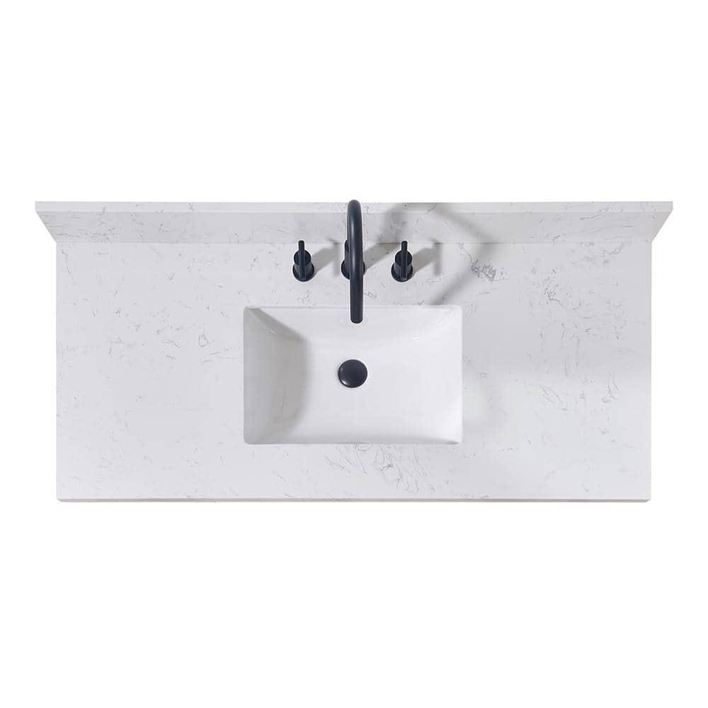Altair 49" Single Bathroom Vanity Top in Aosta White with Sink