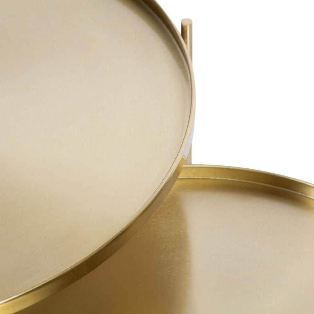 Kate and Laurel Ulani Round Metal Nesting Table, 2 Piece, Gold