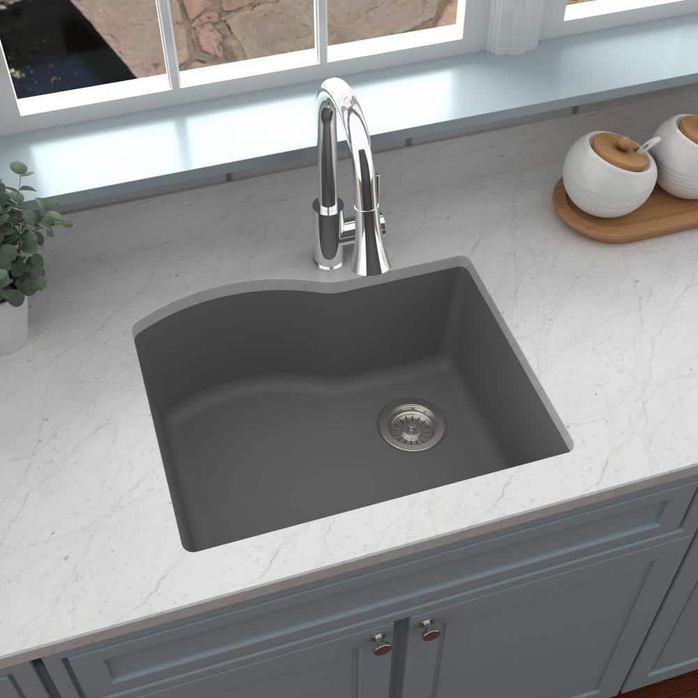 Karran Undermount Quartz Composite 24'' X 20-3/4'' Single Bowl Kitchen Sink