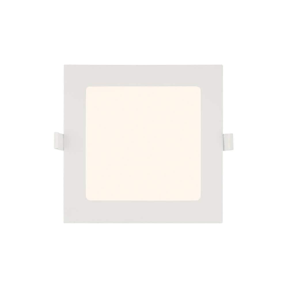 4 in Square 550 Lumens Selectable CCT Integrated LED Canless Slim Panel Light, EV457SWK50WH