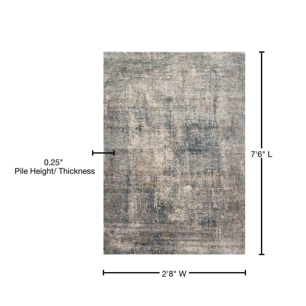 Loloi Teagan Denim / Slate 2'-8" x 7'-6" Runner Rug