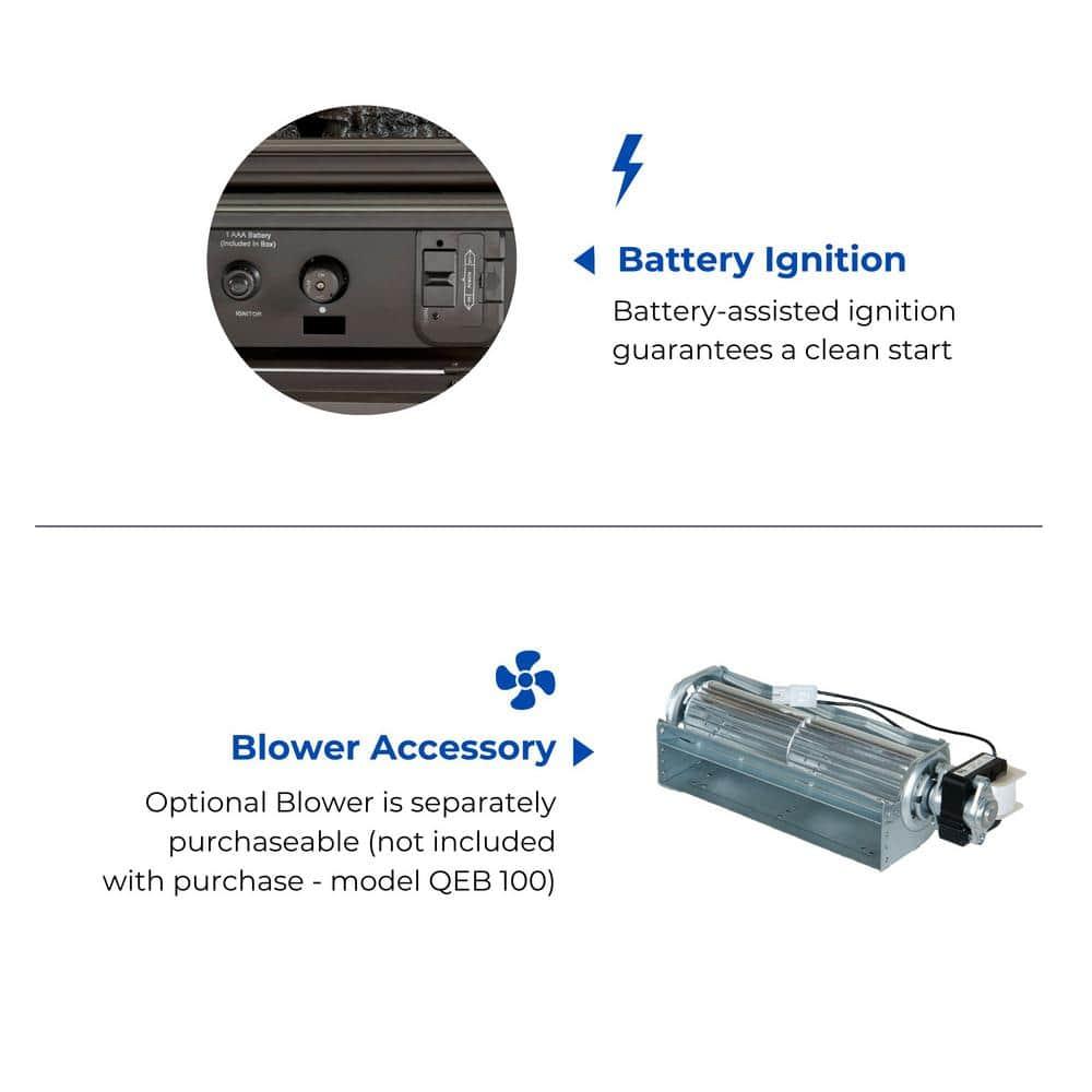 Bluegrass Living Bluegrass Living Panorama Vent Free Dual Fuel 3-Sided Gas Stove - 23,000 BTU, Remote Control, Black Finish - Model# BTSD23RT