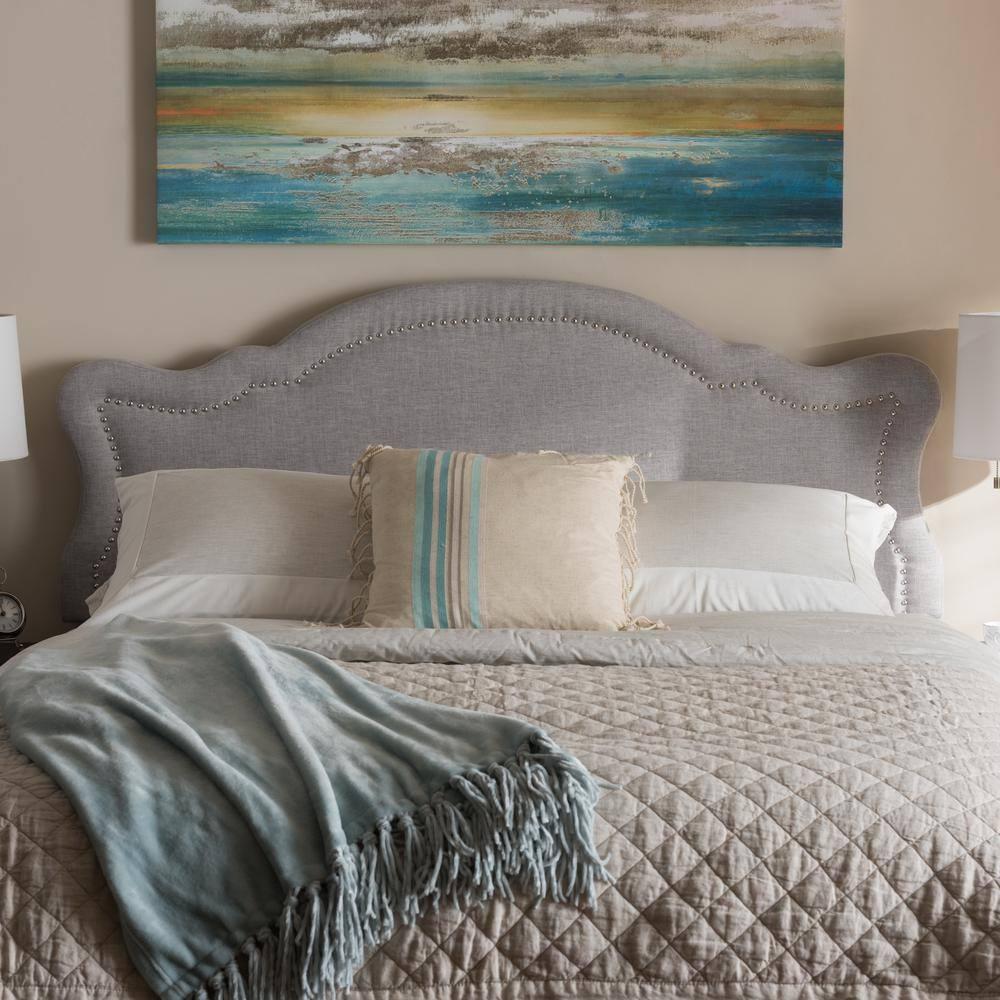 Queen Avery Modern and Contemporary Fabric Headboard Gray - Baxton Studio