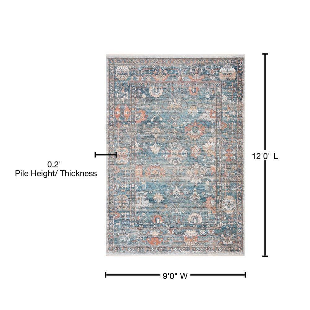 SAFAVIEH Victoria Collection Accent Rug - 2'2" x 4', Blue & Ivory, Vintage Distressed Design, Non-Shedding & Easy Care, Ideal for High Traffic Areas in Entryway, Living Room, Bedroom (VIC905M)