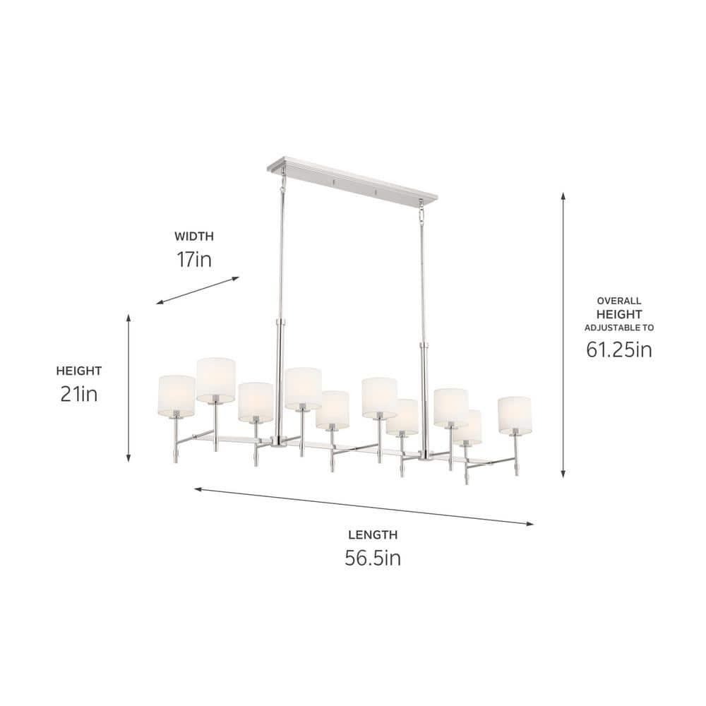 Kichler Lighting Ali 10 - Light Chandelier in  Polished Nickel