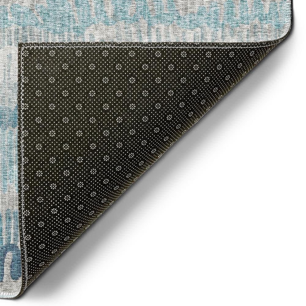 Rylee Blue 2 ft. 3 in. x 7 ft. 6 in. Geometric Indoor/Outdoor Area Rug