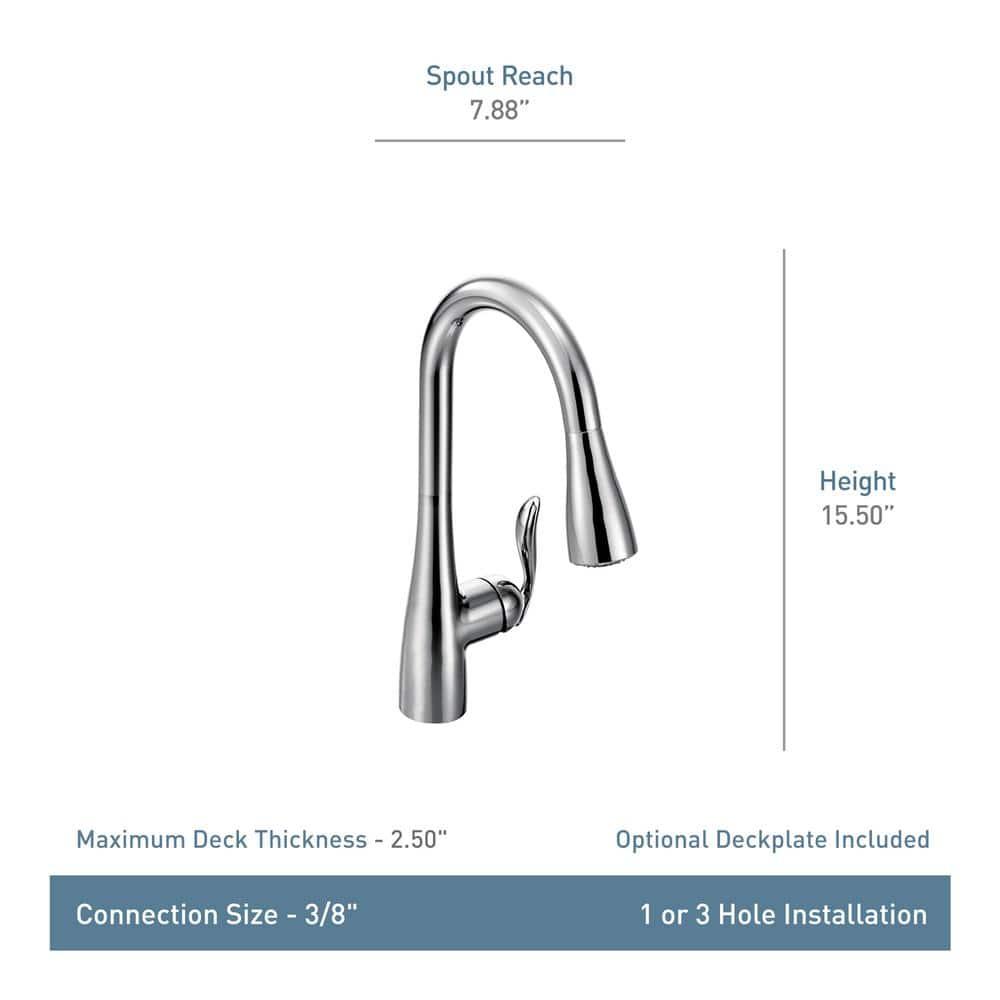 Moen Arbor One Handle High Arc Pulldown Bar Faucet with Reflex Technology