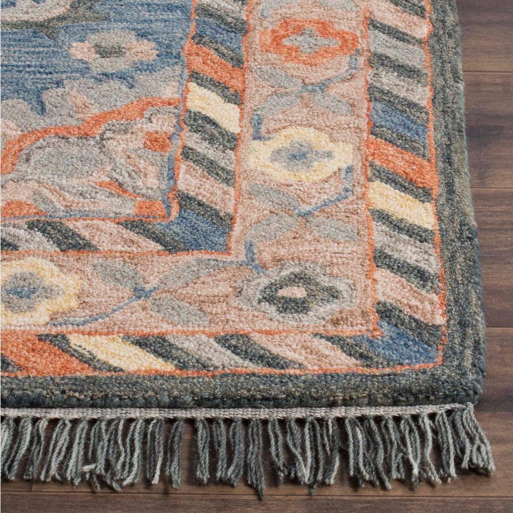 Aspen APN123 Hand Tufted Area Rug - Blue/Rust - 2'3"x5' - Safavieh..