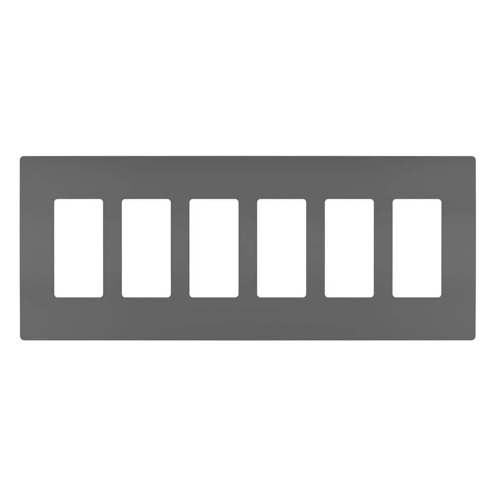 Legrand Radiant 6-Gang Decorator Rocker Screwless Wall Plate