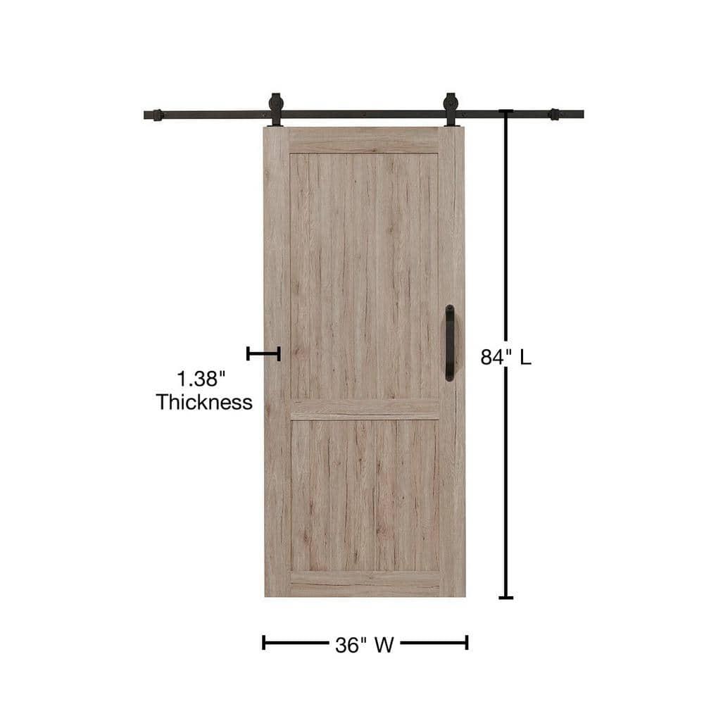 LTL Home Products Millbrooke 84'' Hollow Paneled with Installation Hardware Kit Barn Door