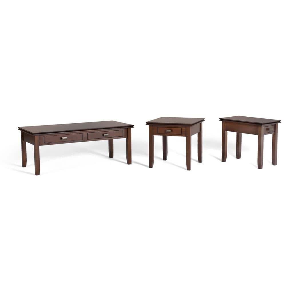 Simpli Home Artisan Wood 46" Transitional Console Sofa Table in Natural Brown