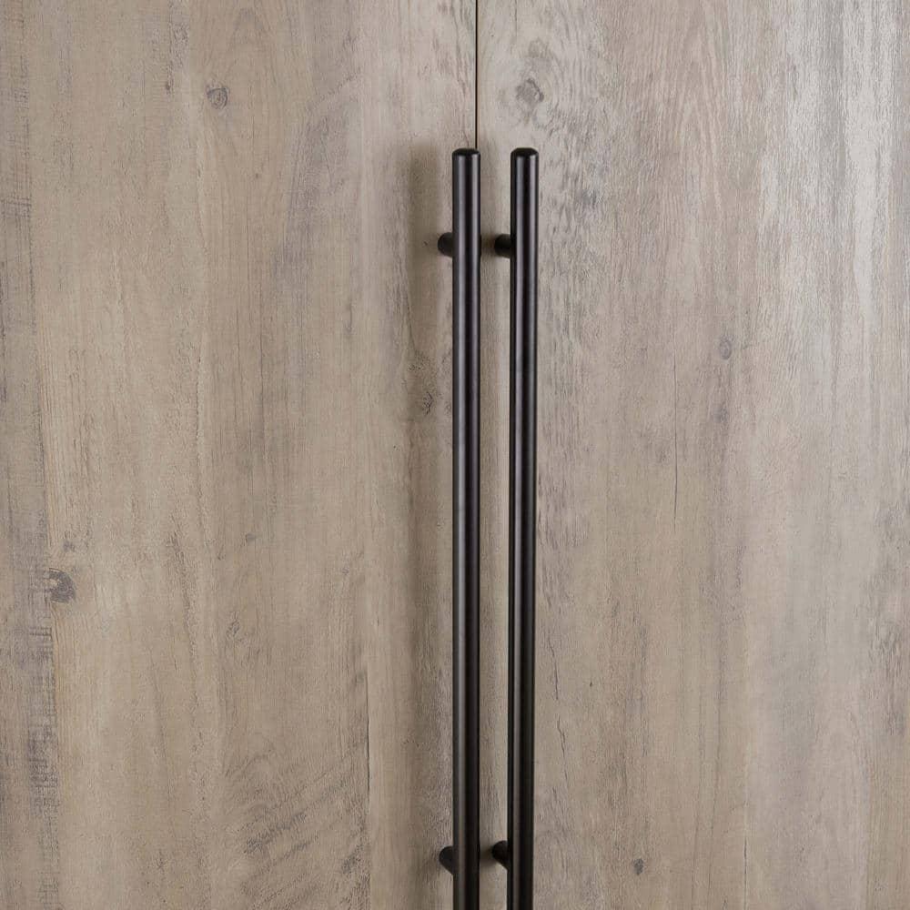 Manhattan Comfort Set of 3 Lee 2 Door and 2 Drawer Wardrobe Closets Rustic Gray: Modern MDF Storage, Metal Hardware, 12 Shelves