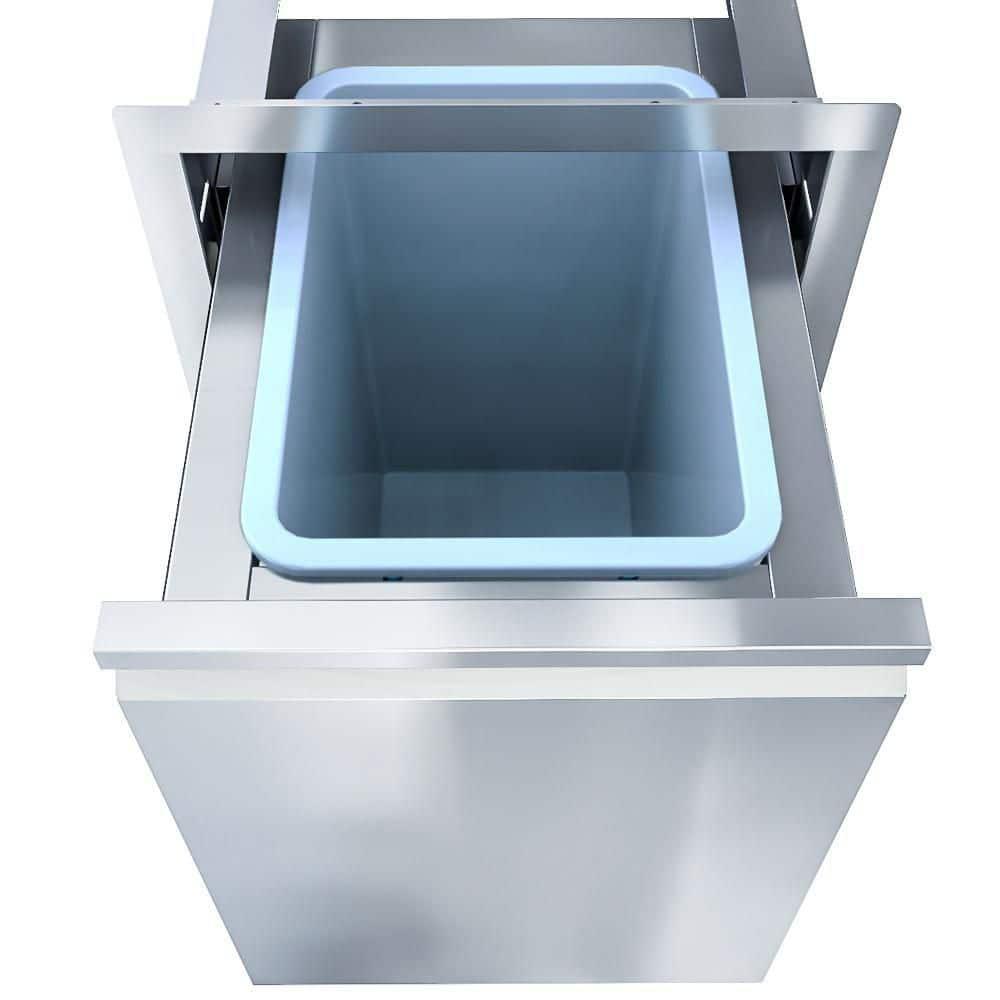 Aruba 16 in. Stainless Steel 1-Drawer Trash Chute Unit