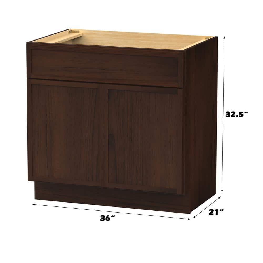 36" W Birch Plywood Freestanding Single Base Storage Cabinet with Soft Close Door