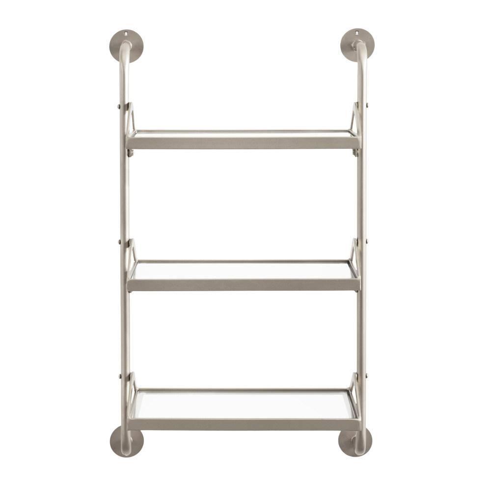 Kate & Laurel All Things Decor 18"x30" Marit Three-Tier Wall Shelf Silver