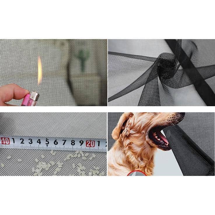 34 in. x 82 in. Black Fiberglass Magnetic Screen Door Heavy Duty Mesh Curtain Bi-Parting