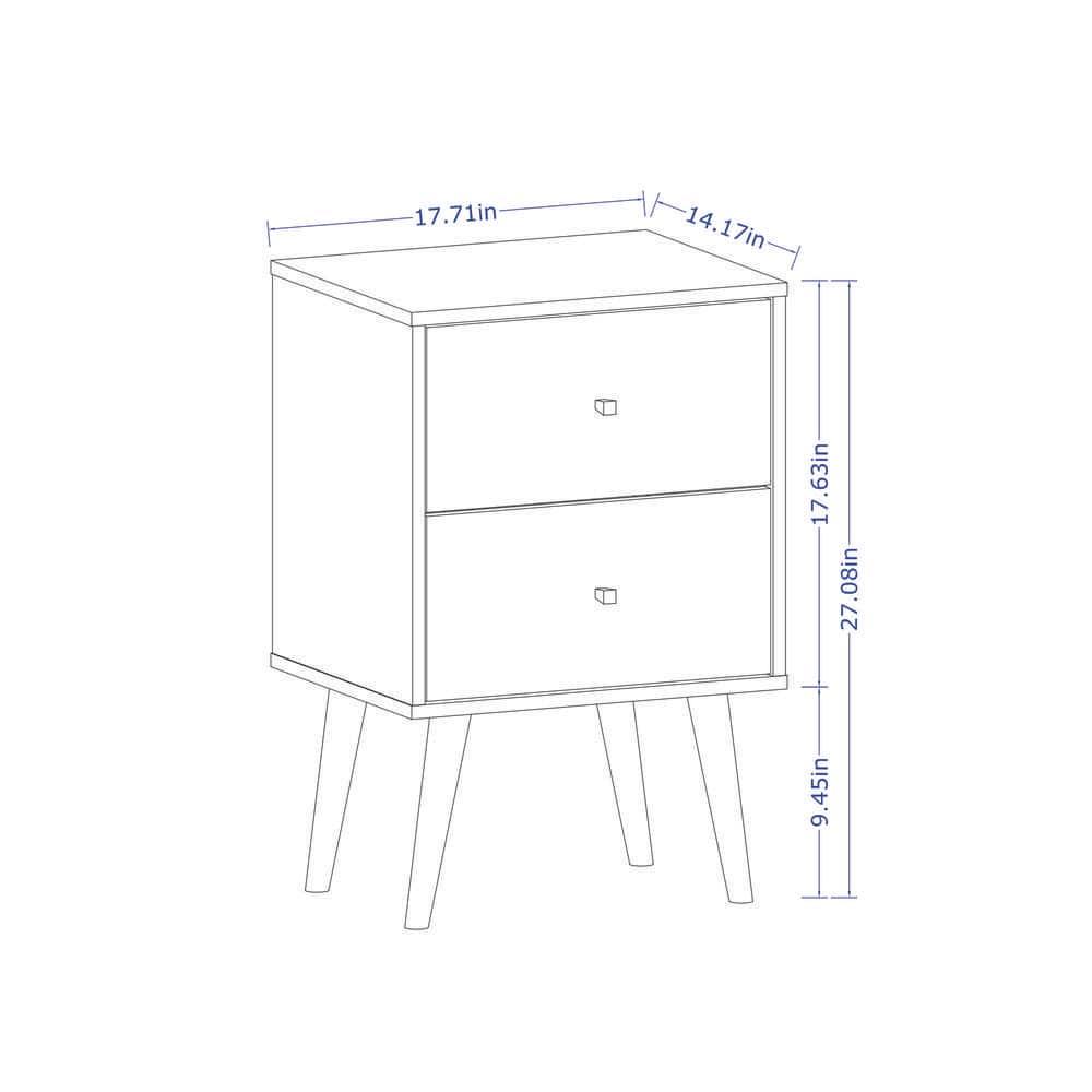 Liberty 2.0 Mid Century Modern Nightstand White/Rustic Brown - Manhattan Comfort