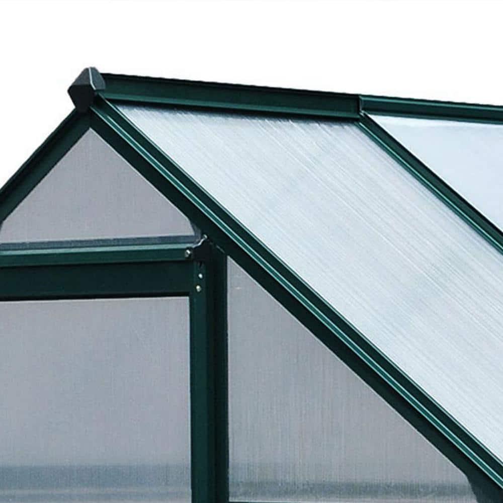 Outsunny 6' x 4' x 7' Polycarbonate Greenhouse, Heavy Duty Outdoor Aluminum Walk-in Green House Kit with Vent & Door for Backyard Garden, Green