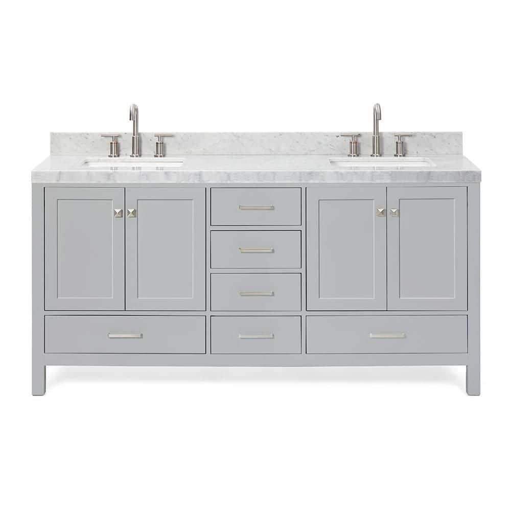 Cambridge Double Bathroom Vanity with Carrara Marble Top