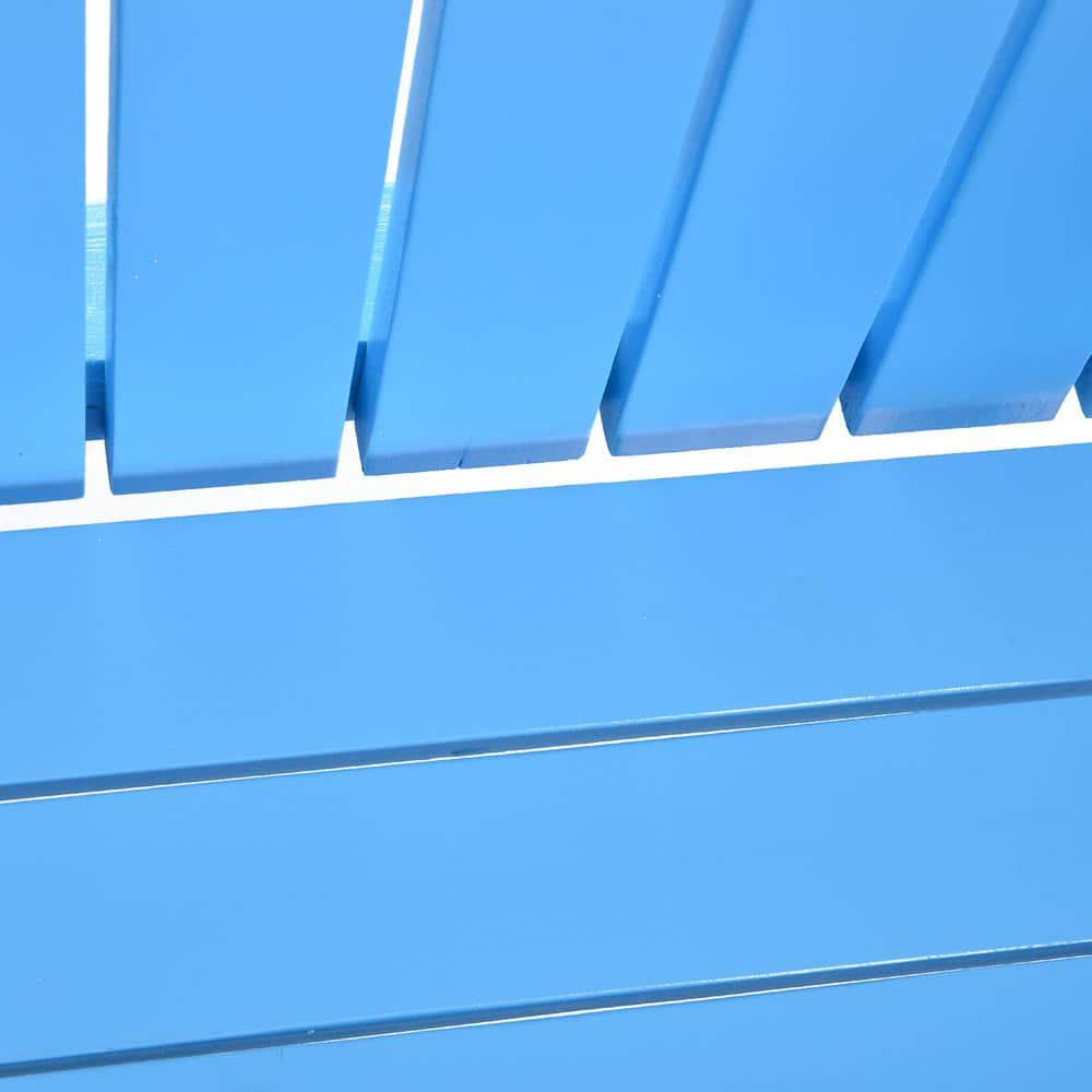 Outsunny Oversized Adirondack Chair, Outdoor Fire Pit and Porch Seating, Classic Log Lounge w/ Built-in Cupholder for Patio, Backyard, Blue