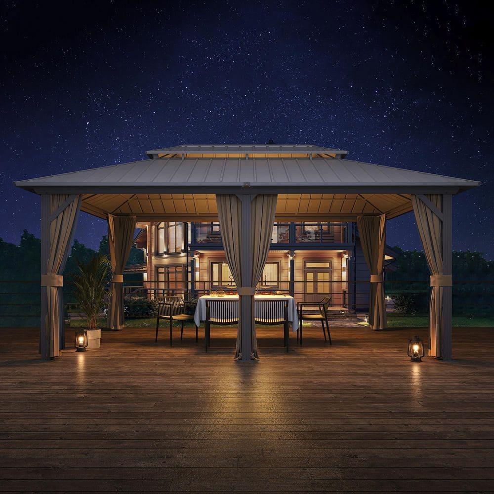 EAGLE PEAK Outdoor Aluminum Frame Hardtop Patio Gazebo