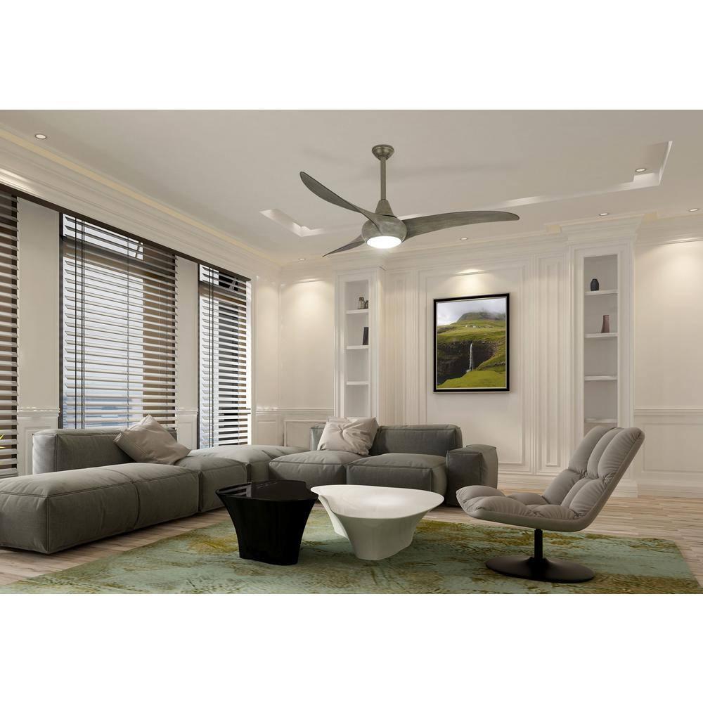 52" 3 - Blade LED Propeller Ceiling Fan with Remote Control and Light Kit Included