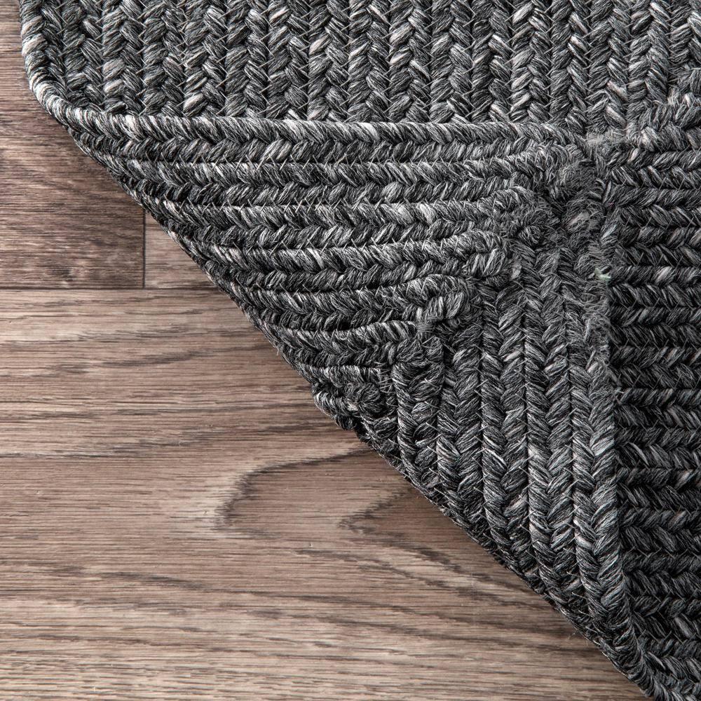 nuLOOM Wynn Braided Indoor/Outdoor Area Rug, Oval 4' x 6', Charcoal