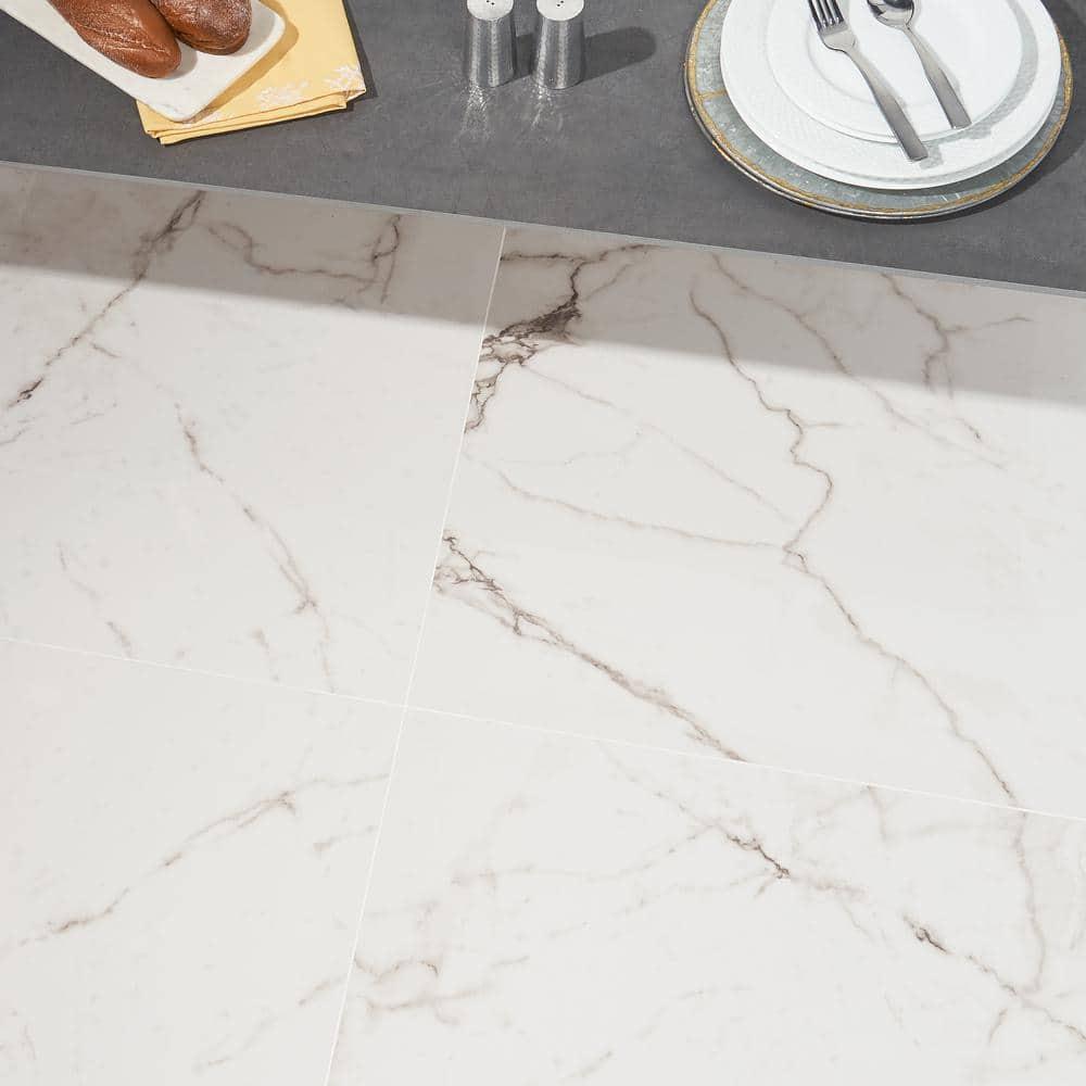 24" x 24" Polished Marble Look Porcelain Floor and Wall Tile (15.5 Sq. Ft. / Case)