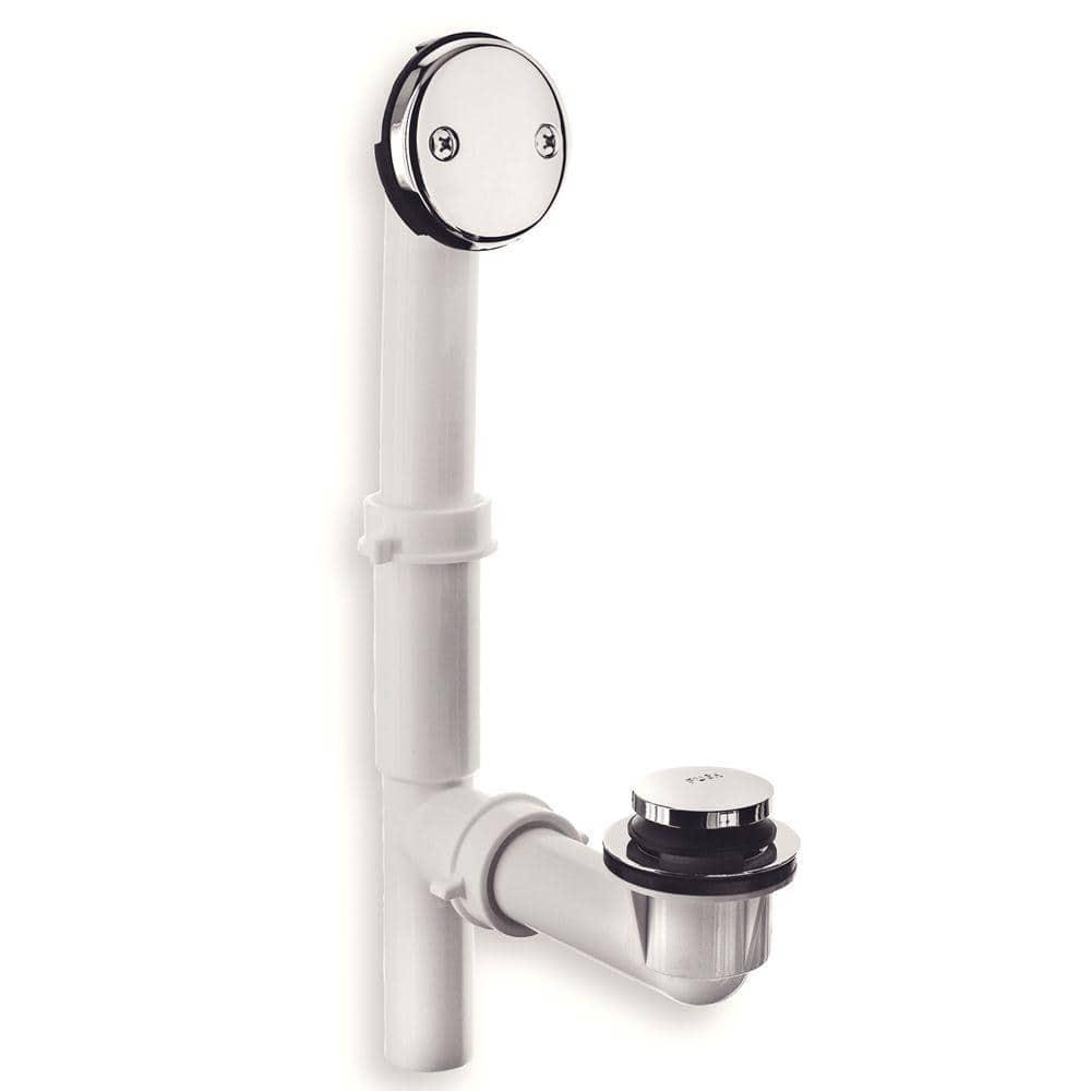 Chrome Plastic Tub and Shower Drain Kit with Touch-Toe Stopper