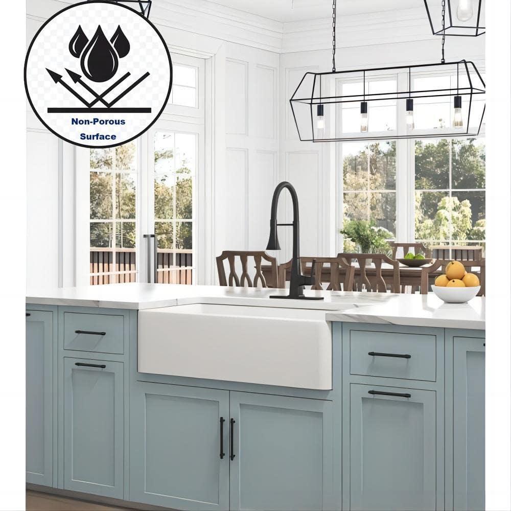 Ceballos 36'' L Farmhouse / Apron Single Bowl Ceramic Kitchen Sink LNNDAD-W928123625