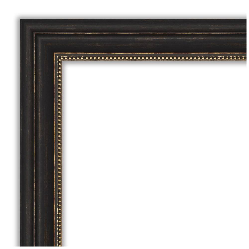 Amanti Art Beveled Bathroom Wall Mirror - Accent Bronze Narrow Frame Outer Size: 32 x 26 in
